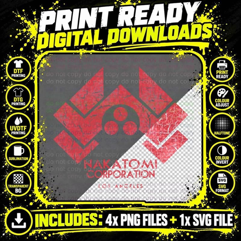 Nakatomi Corporation (Die Hard) Classic T-Shirt Png SVG Digital Bundle