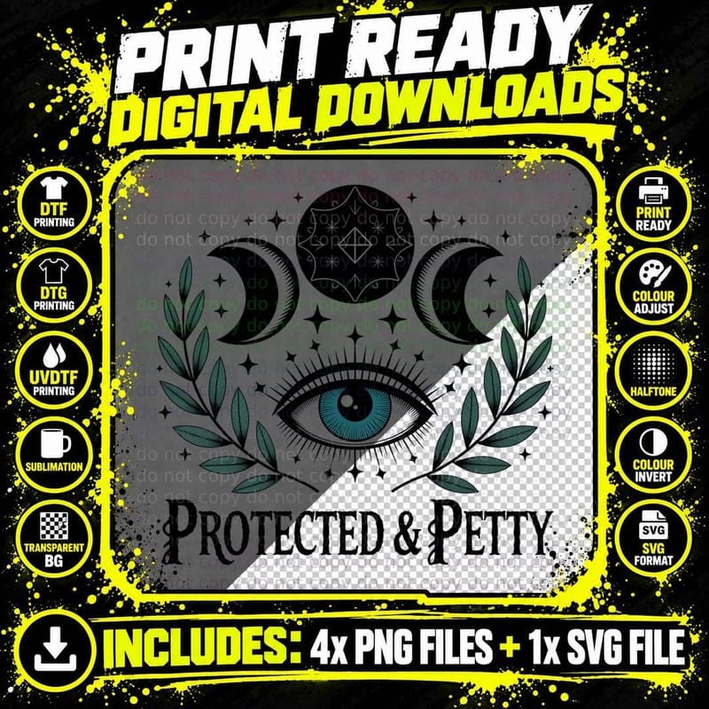 Protected and Petty, Retro Vintage, Trendy Outfit Png SVG Digital Bundle