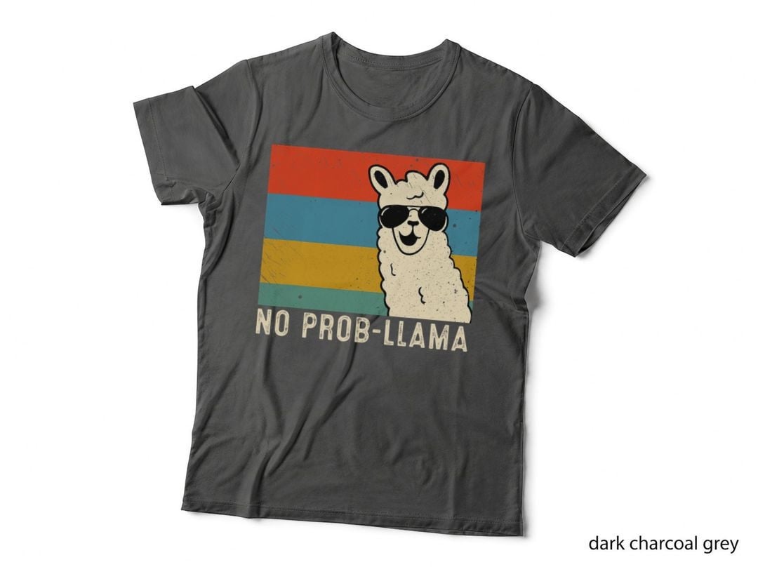 Retro Llama Men Women No Prob-Llama Alpaca Farming Animal T-Shirt