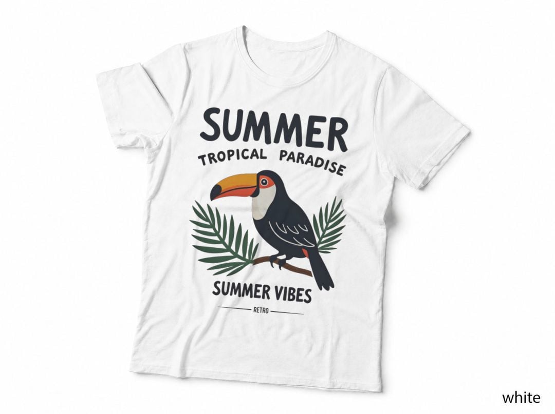 Retro Toucan Tropical Paradise Summer Vibes T-Shirt