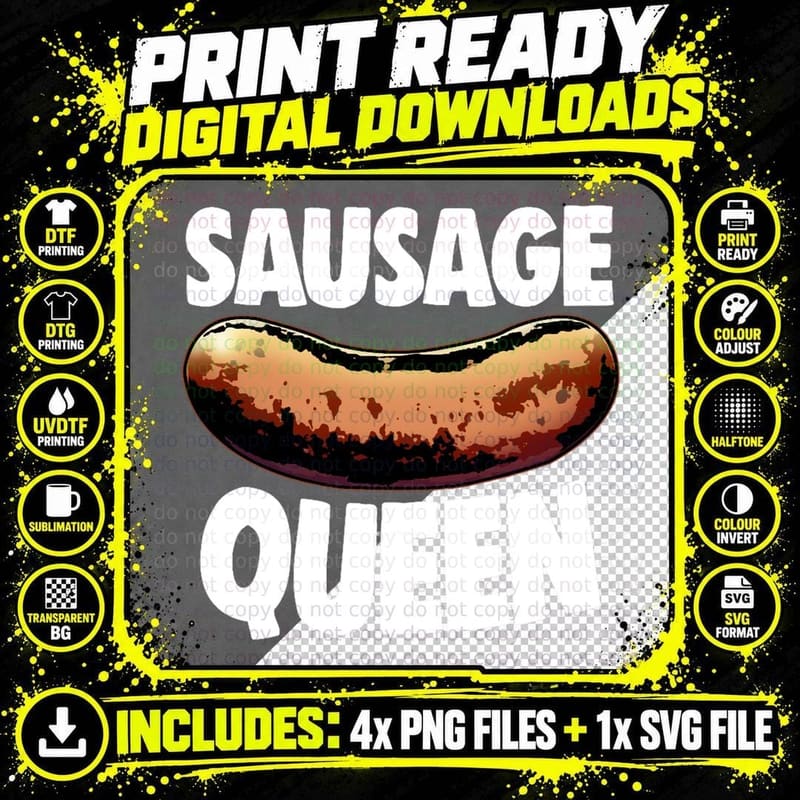 Sausage Queen Classic T-Shirt Png SVG Digital Bundle