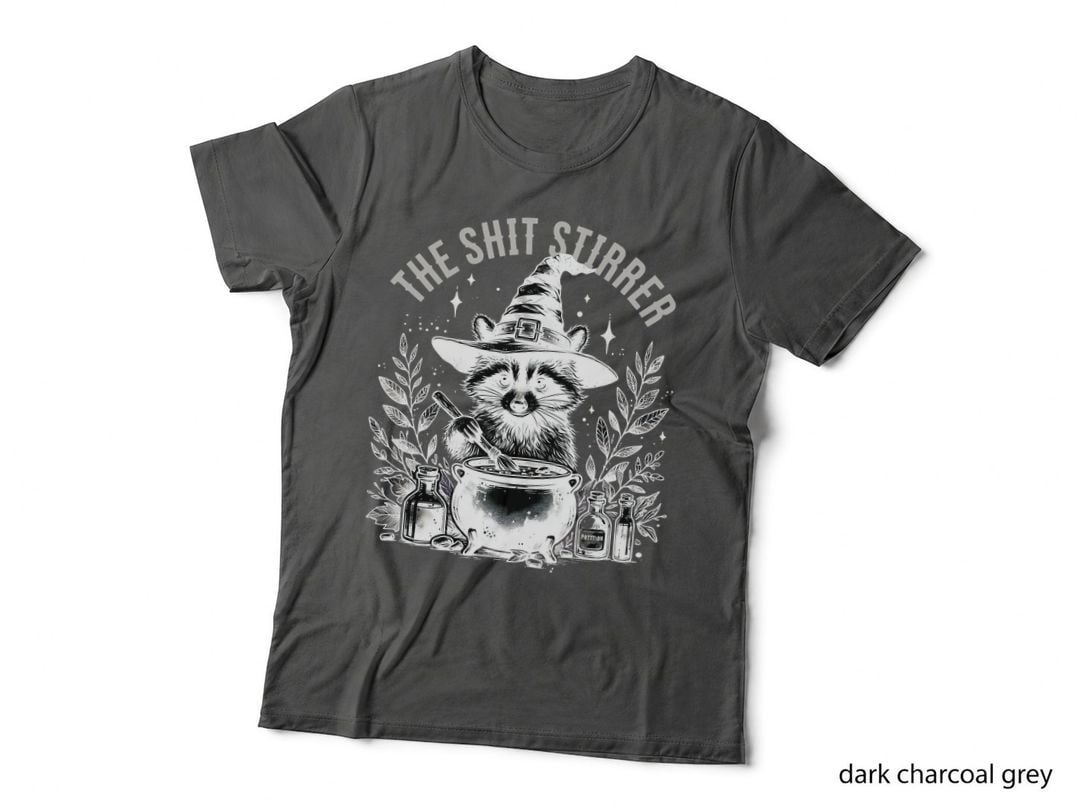 The Shit Stirrer Raccoon Black, Retro Vintage, Trendy Outfit, Gift T-Shirt