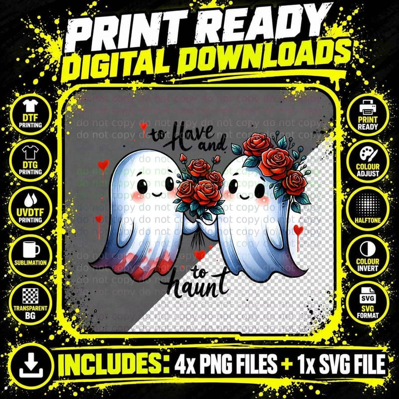 To Have and to Haunt, Retro Vintage, Cozy, Gift Idea Png SVG Digital Bundle
