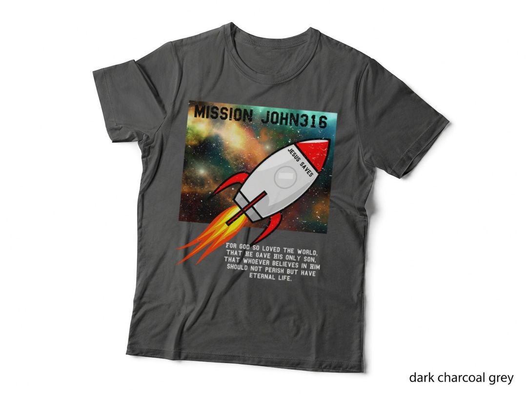 VBS Mission John 316 Memory Verse Distressed Stellar Space T-Shirt