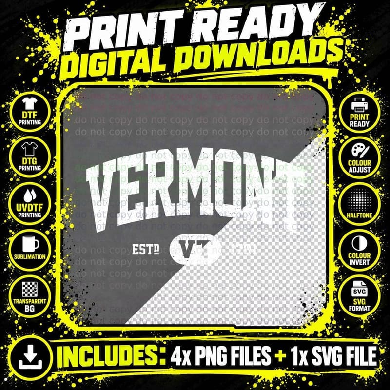 Vermont Retro Vintage Vermont Hoodie Gifts VT Png SVG Digital Bundle