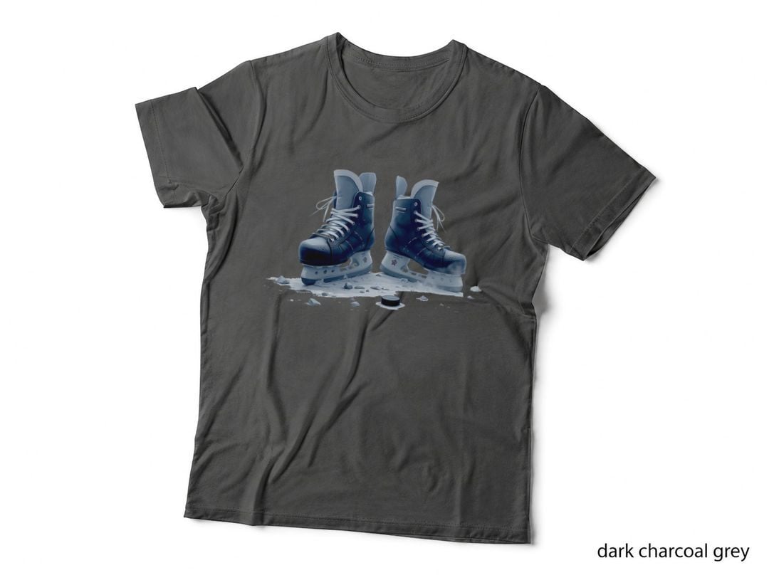 Vintage Ice Skates and Puck Winter Sports Fan Game Day Gift T-Shirt