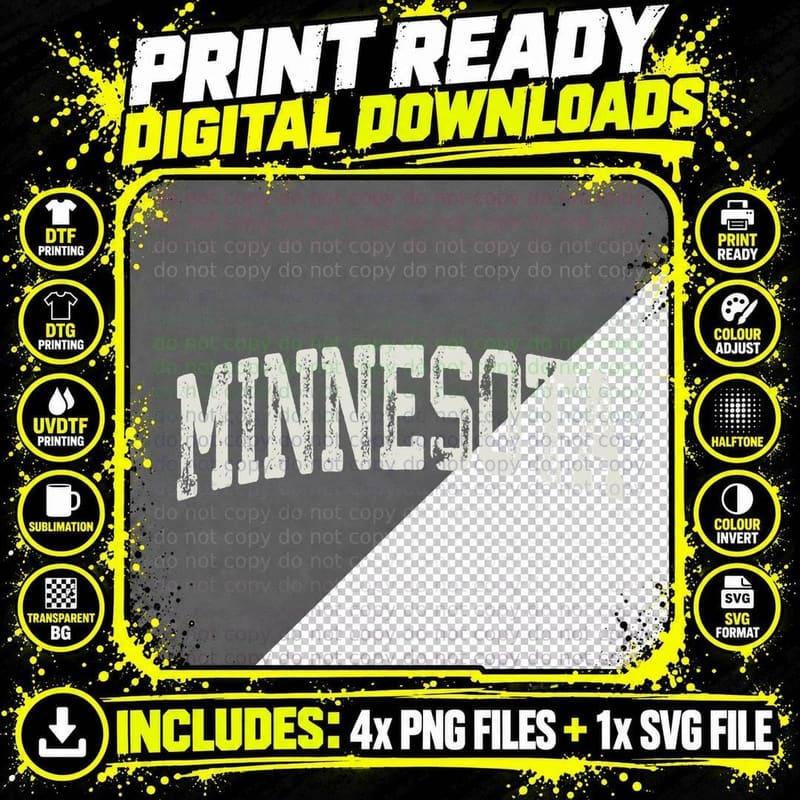 Vintage Minnesota Crewneck Sweatshirt College Style Png SVG Digital Bundle