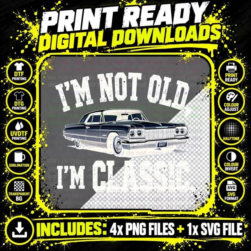 White Chevrolet Chrome Vintage Not Classic Distressed Png SVG Digital Bundle