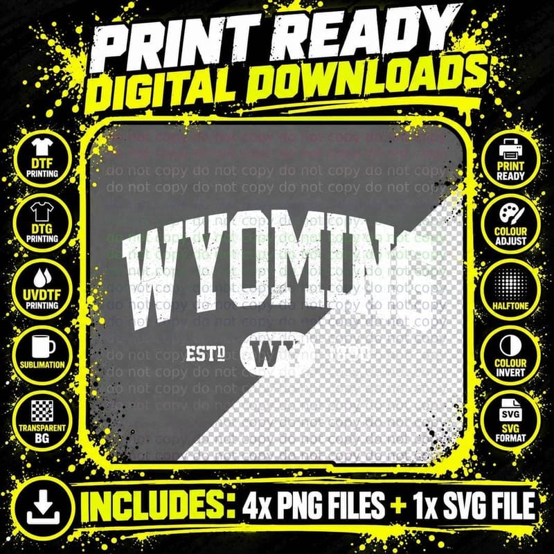Wyoming Retro Vintage Wyoming Hoodie Gifts WY Png SVG Digital Bundle