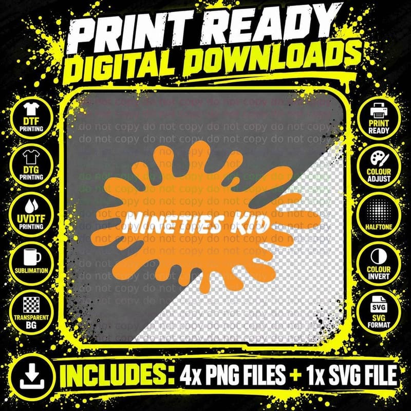 90s Kid - Nineties Kids TV T-Shirt Png SVG Digital Bundle