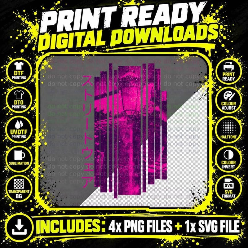90s Retro Lofi Tokyo Japanese Streetwear Vaporwave Png SVG Digital Bundle