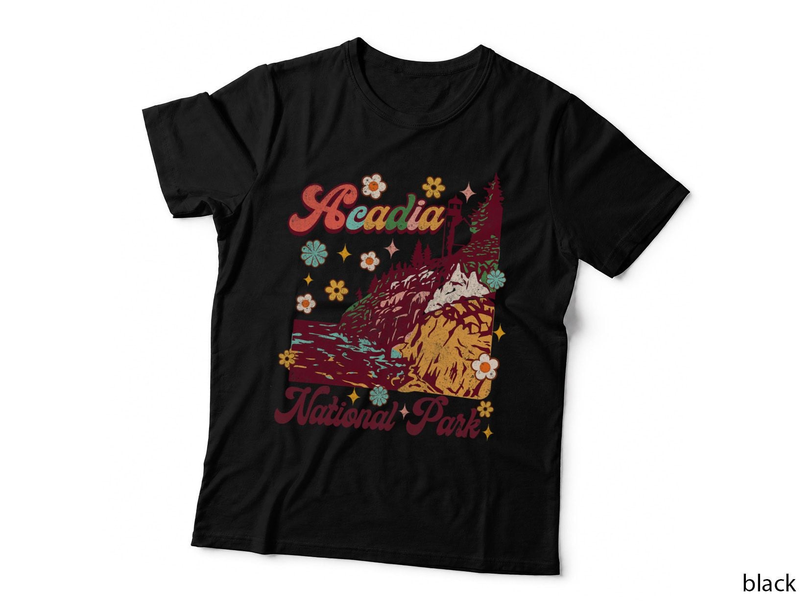 Acadia National Park Maine Nature Lover Exploring Groovy T-Shirt