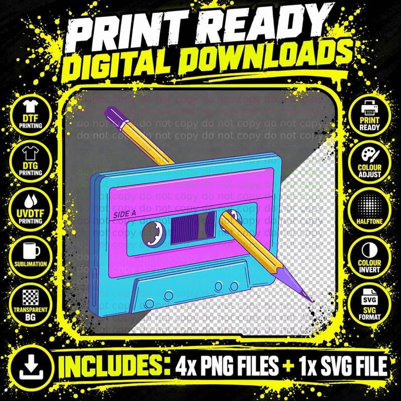Aesthetic Vaporwave Clothes Synthwave Retrowave 80s Png SVG Digital Bundle