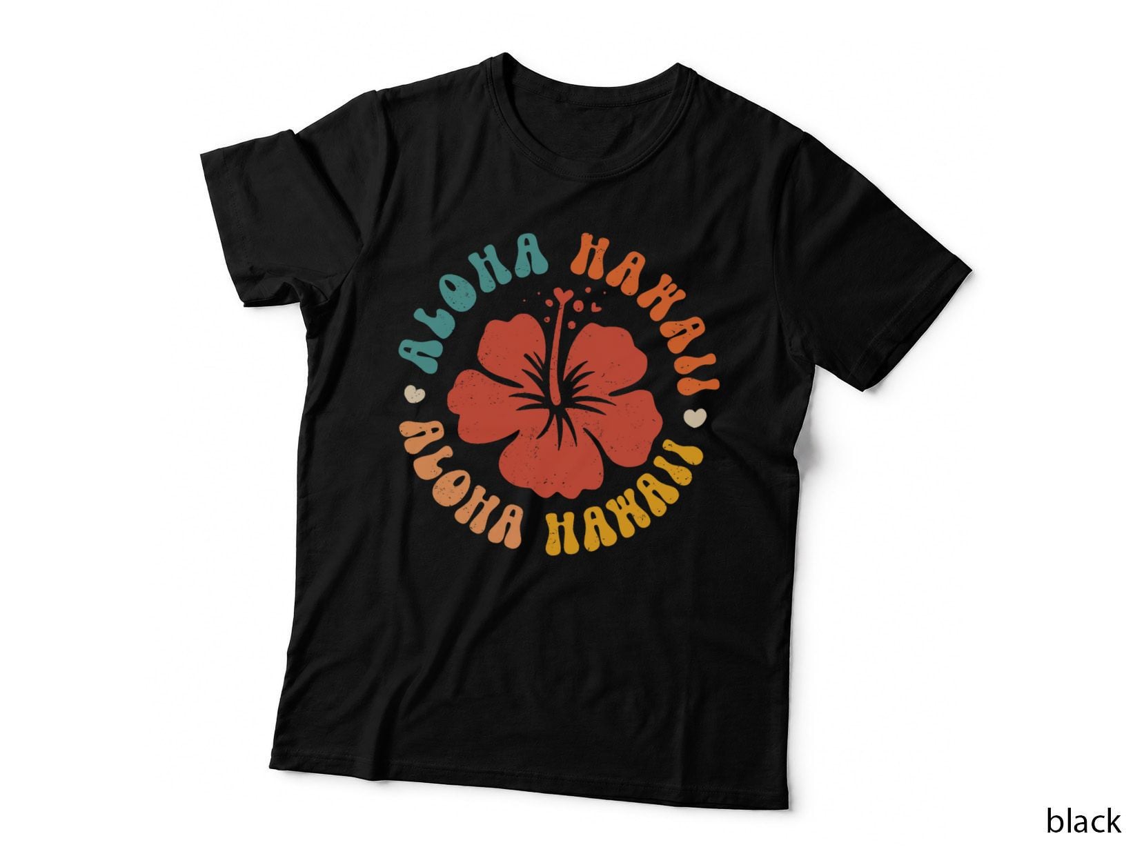 Aloha Hawaii Flower Groovy Summer Hawaiian Beach Vacation T-Shirt