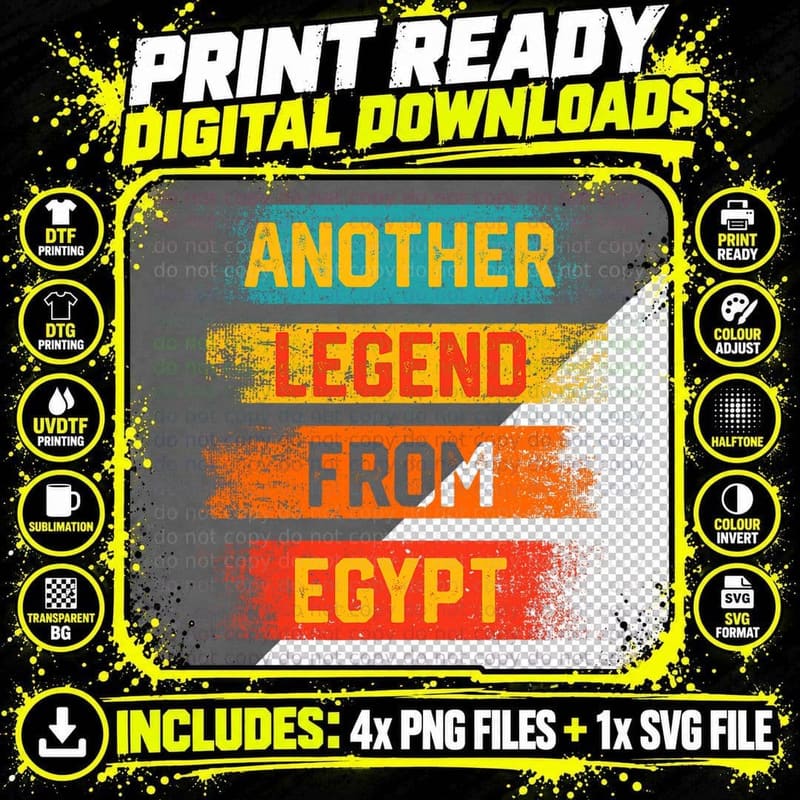 Another Legend from Egypt Distressed Patriotic Png SVG Digital Bundle