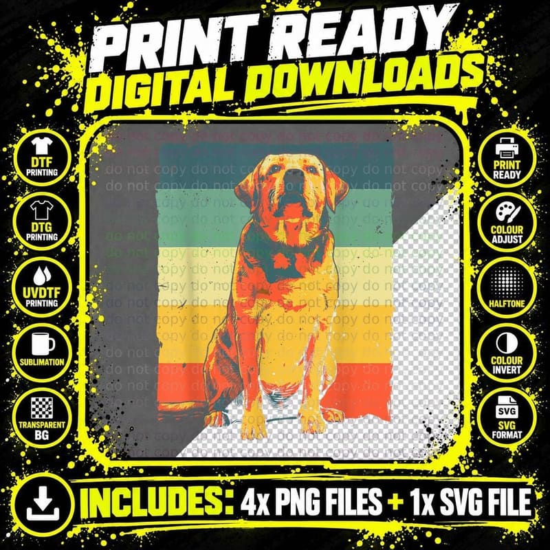 Cute Golden Retriever for Men Women Vintage Golden Png SVG Digital Bundle