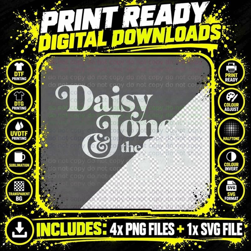 Daisy Jones & the Six - Retro Logo T-Shirt Png SVG Digital Bundle
