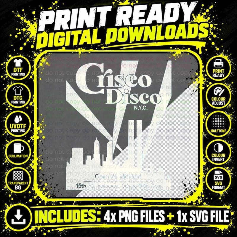 Defunct Crisco Disco 70s 80s Gay Nightclub NYC T-Shirt Png SVG Digital Bundle
