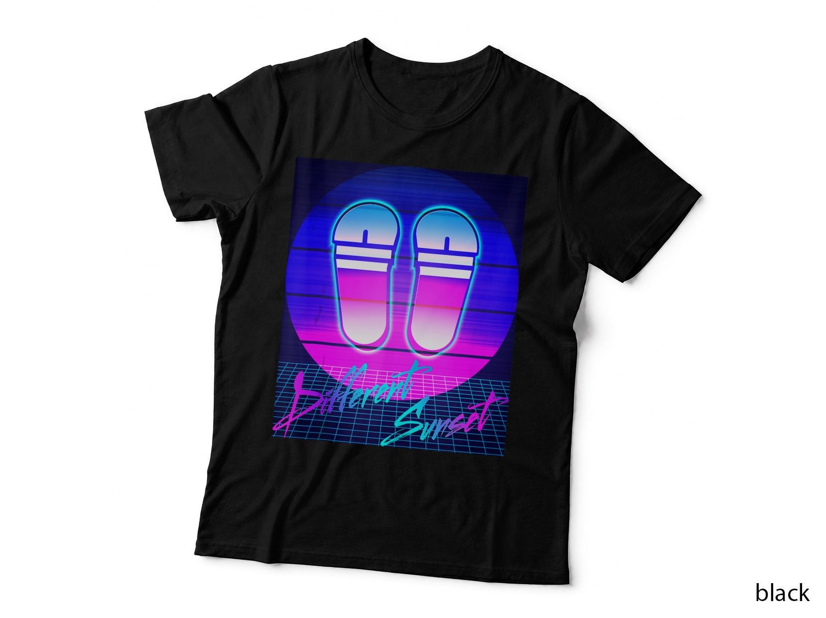 Different Sunset 80's Vintage Vaporwave Summer Vibes, Aesthetic T-Shirt
