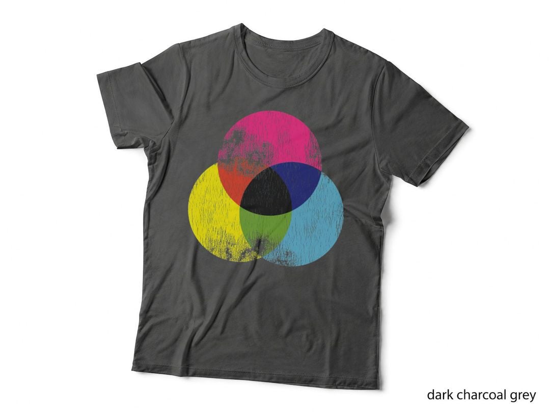 Distressed CMYK RBG Graphic Artist Color Wheel T-Shirt