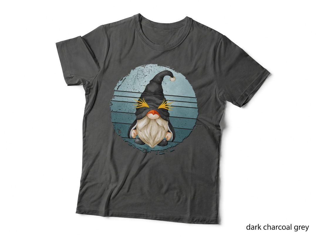 Grandpa Penguin Gnome Retro Sunset Graphic for Penguin Lover T-Shirt