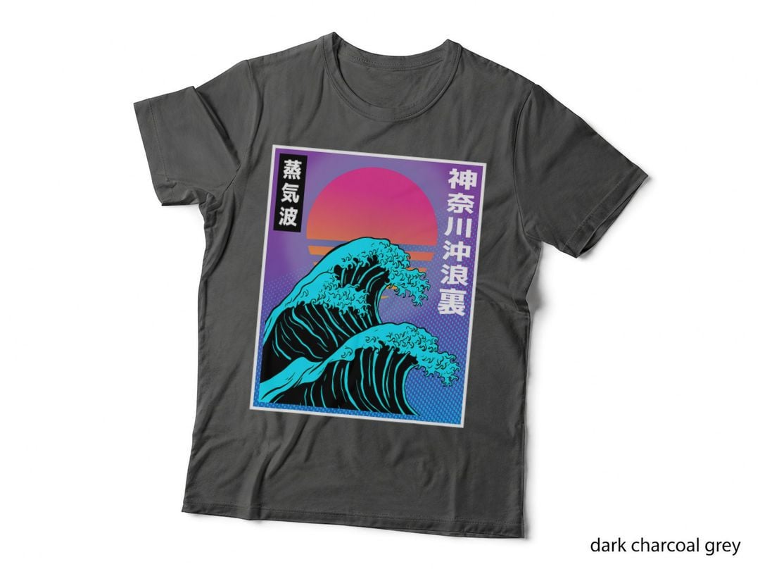 Great Wave Kanagawa Retro Japanese 90s Vaporwave Aesthetic T-Shirt
