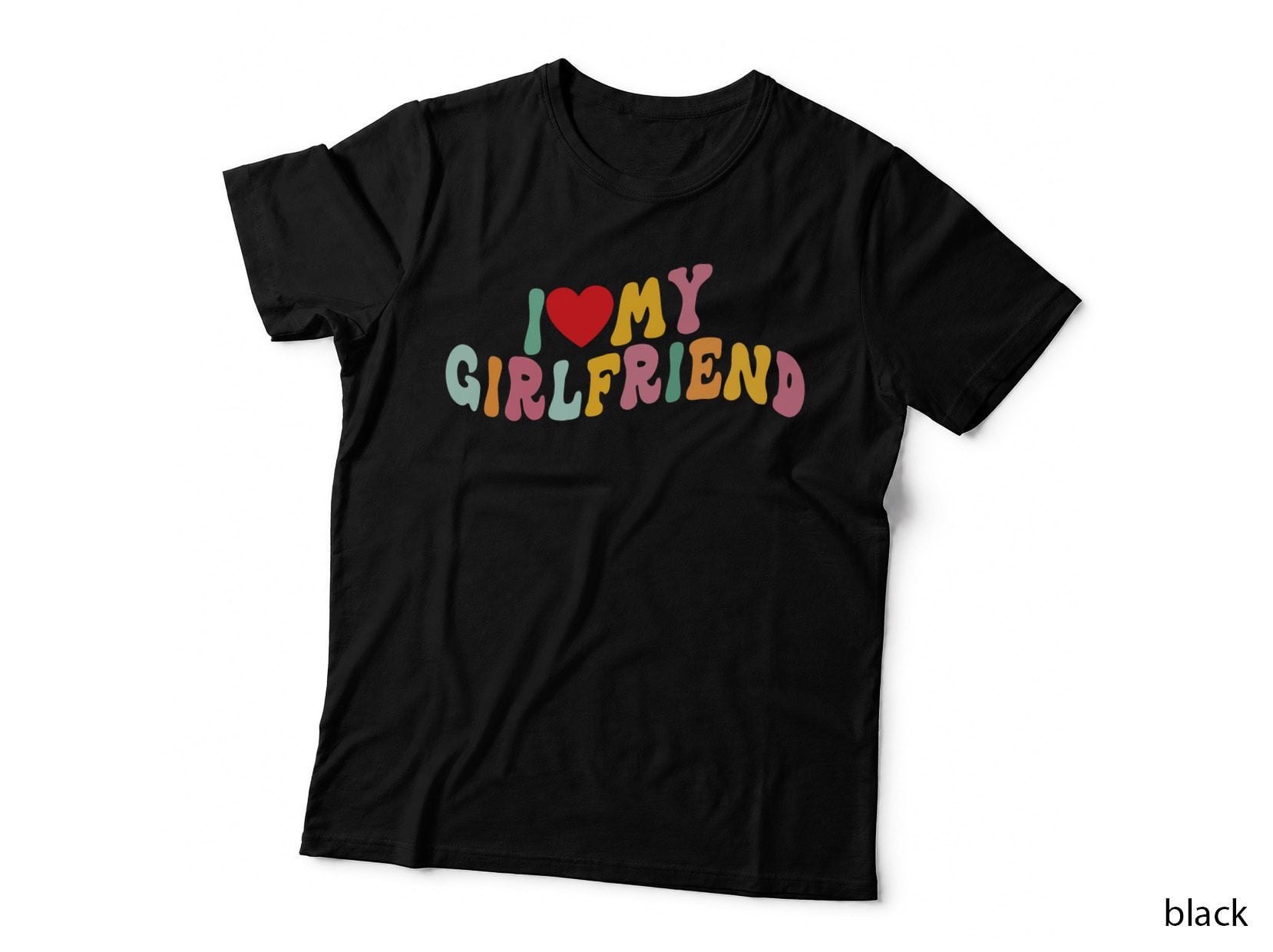 I Love My Girlfriend Groovy I Red Heart My Girlfriend GF Pullover Hoodie T-Shirt