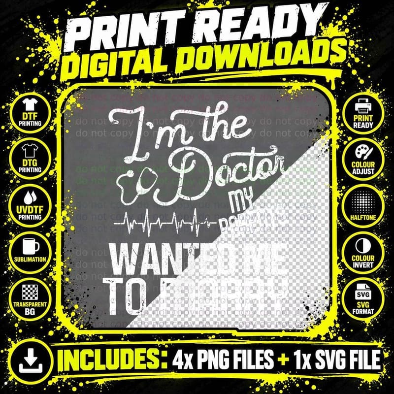 I'm the Doctor My Parents Wanted Me to Marry Retro Png SVG Digital Bundle