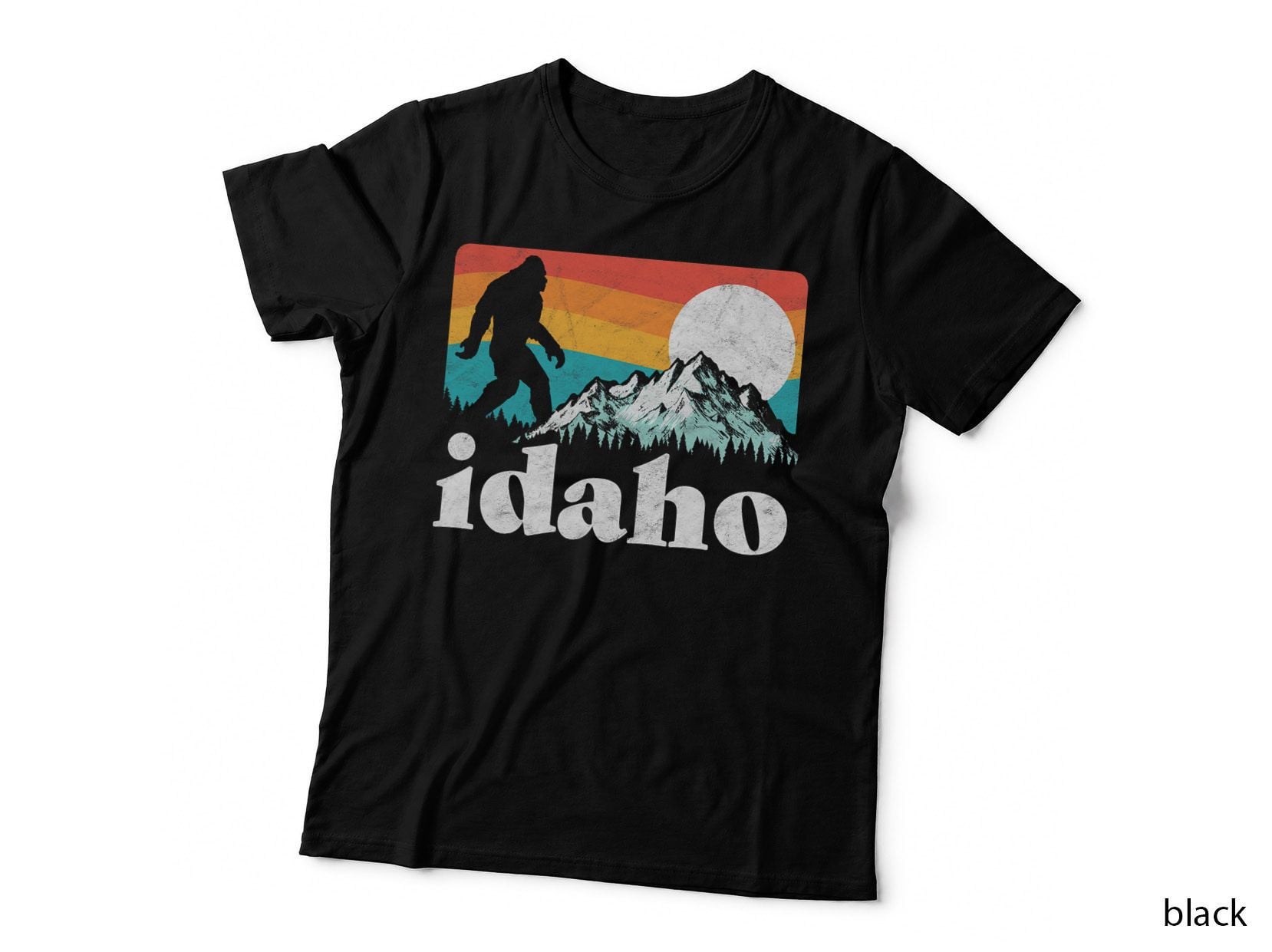 Idaho Bigfoot & Retro Mountains T-Shirt
