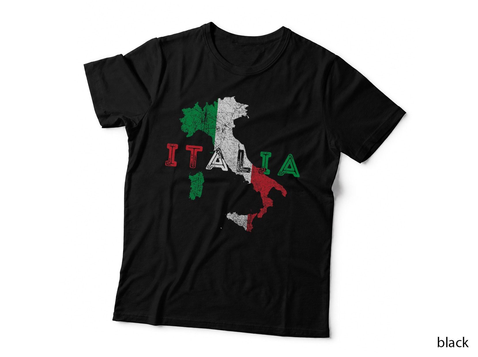 Italy Map and Flag Souvenir - Distressed Italia T-Shirt