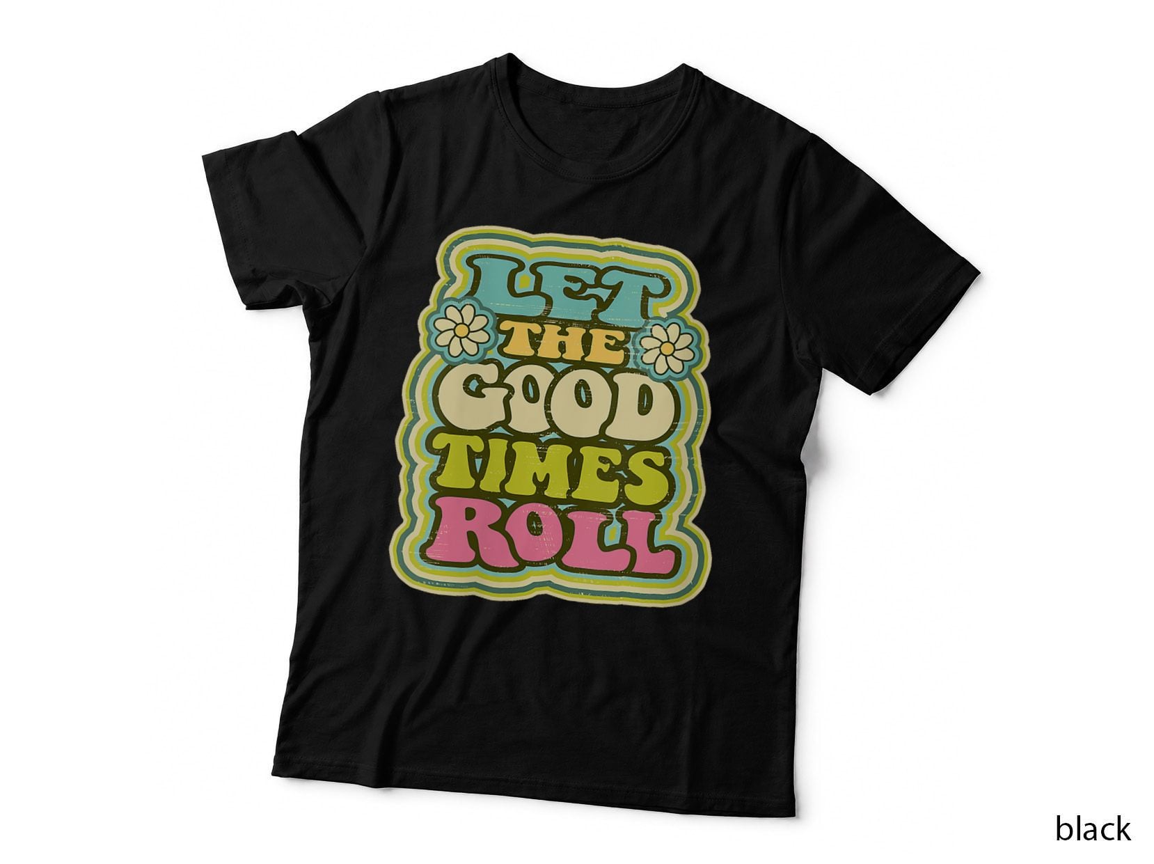 Let the Good Times Roll Disco Era 1970s Retro Distressed T-Shirt