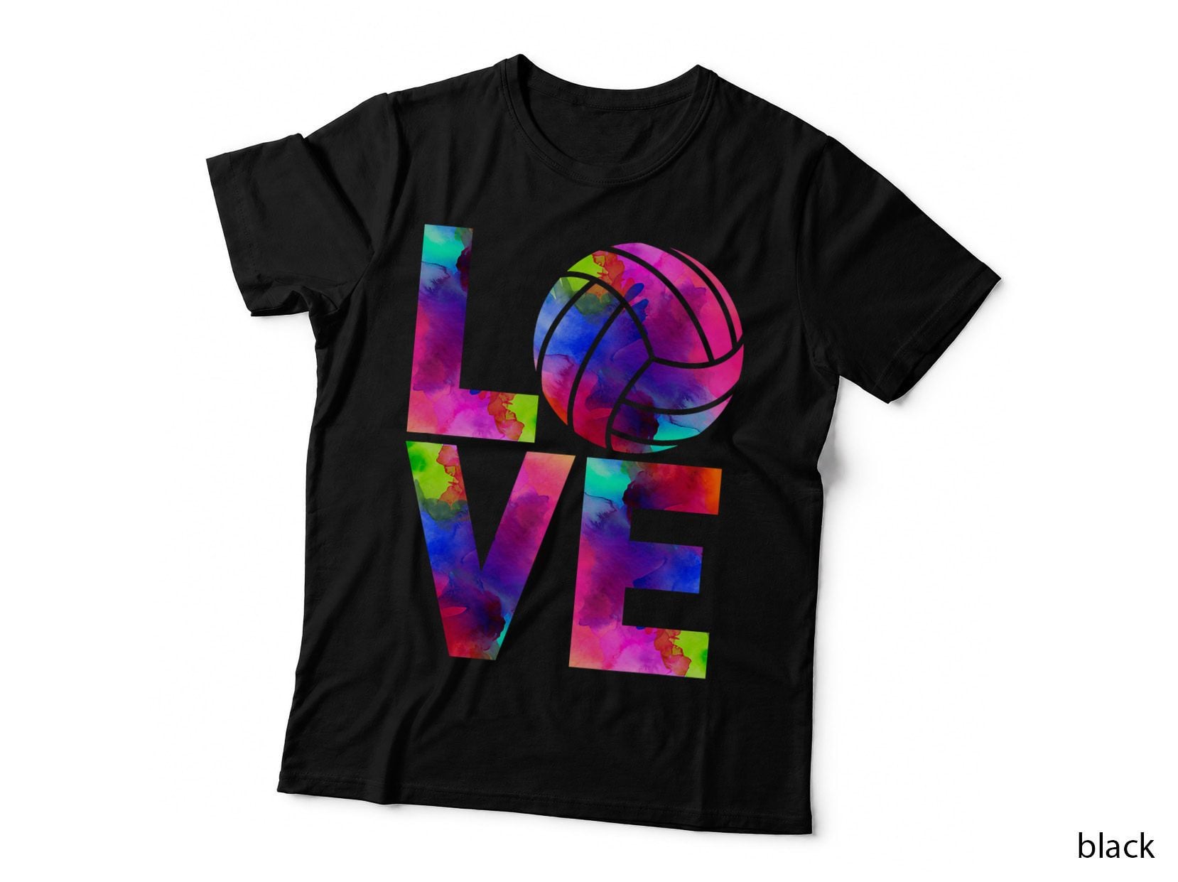 Love Volleyball Watercolor Girl Team Tournament Retro Vibe T-Shirt