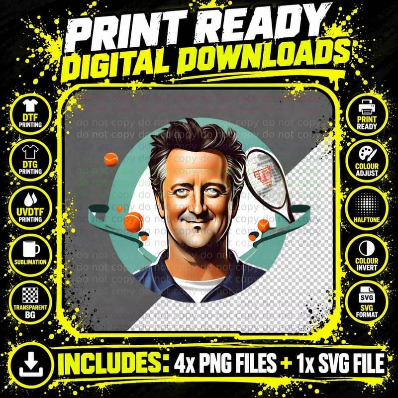 Matthew Perry in Sport Mood Classic T-Shirt Png SVG Digital Bundle