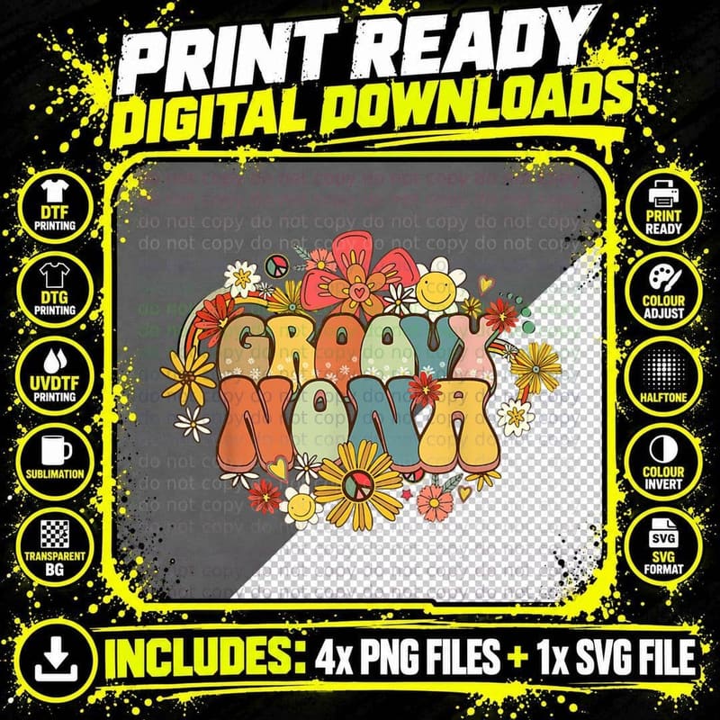 Most Likely to Be a Groovy Retro Nona Pullover Hoodie Png SVG Digital Bundle