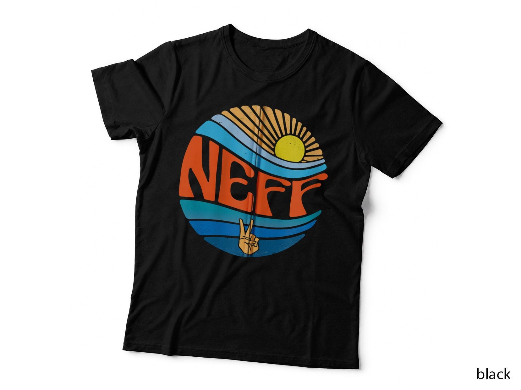 Neff Shirt Vintage Sunset Neff Groovy Tie Dye Zip Hoodie T-Shirt