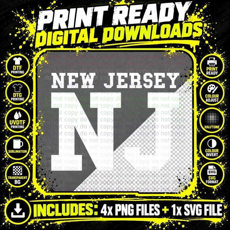 New Jersey - NJ - Minimalistic Pocket Design - Classic Png SVG Digital Bundle