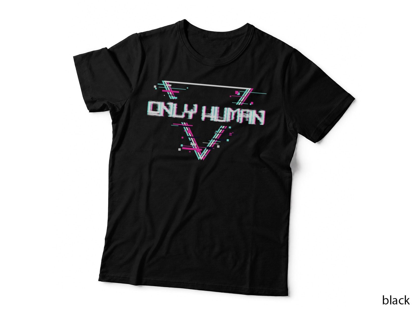 Only Human Vaporwave Aesthetic Sad 80s 90s Glitch T-Shirt
