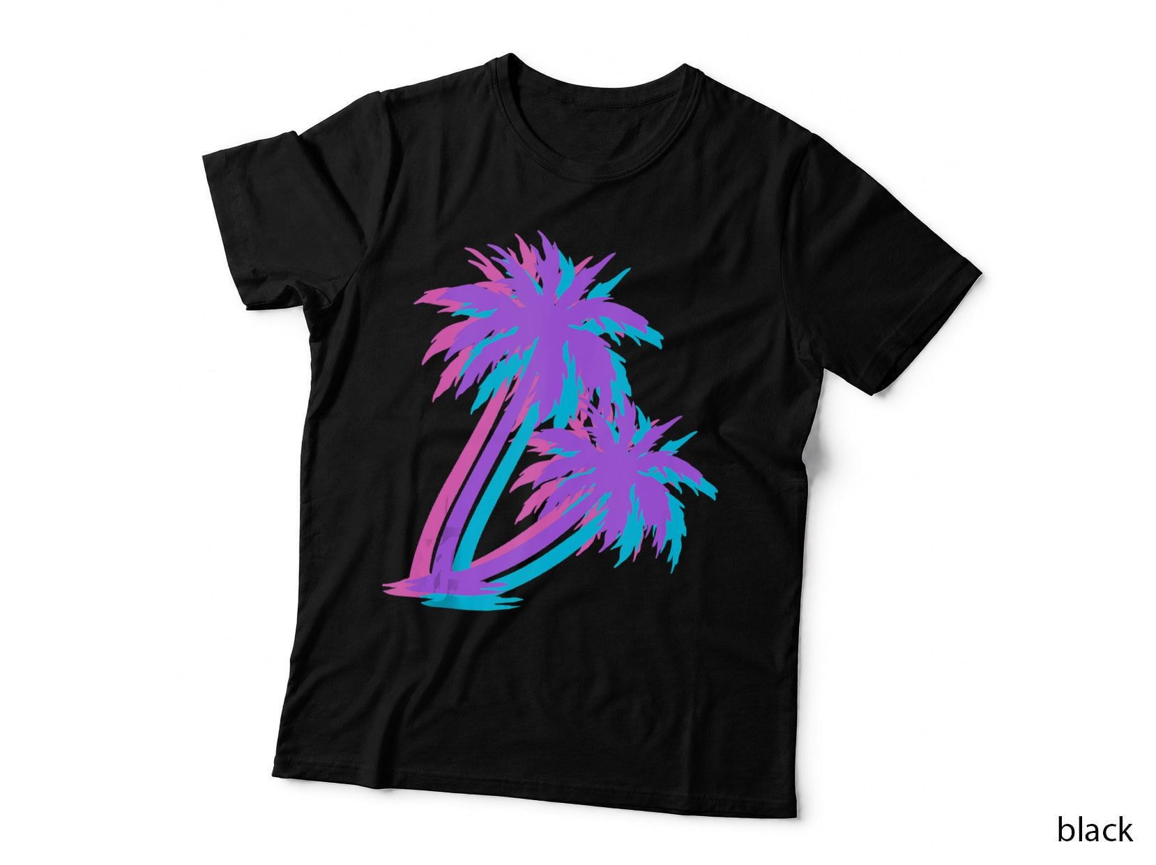 Palm Trees 90s Art Exotic Beach Vaporwave Tropical Summer, Aesthetic T-Shirt