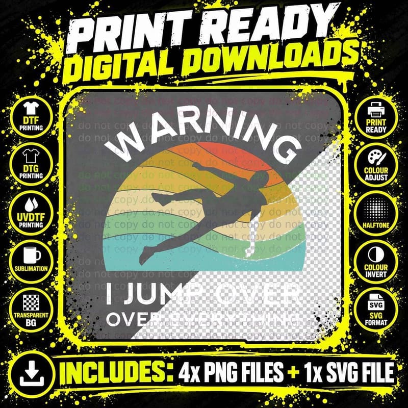 Parkour Free Running Training Traceur Retro Boys Sport Png SVG Digital Bundle