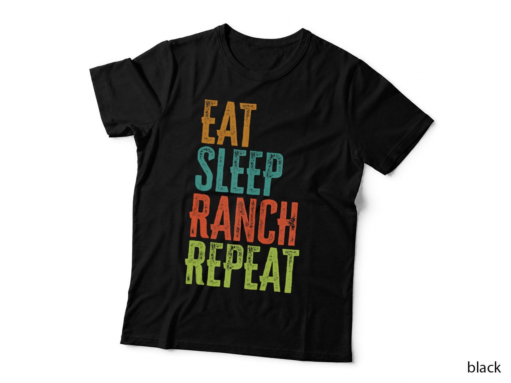 Retro Eat Sleep Ranch Repeat Legend Horses Ranching Rancher, Vintage T-Shirt