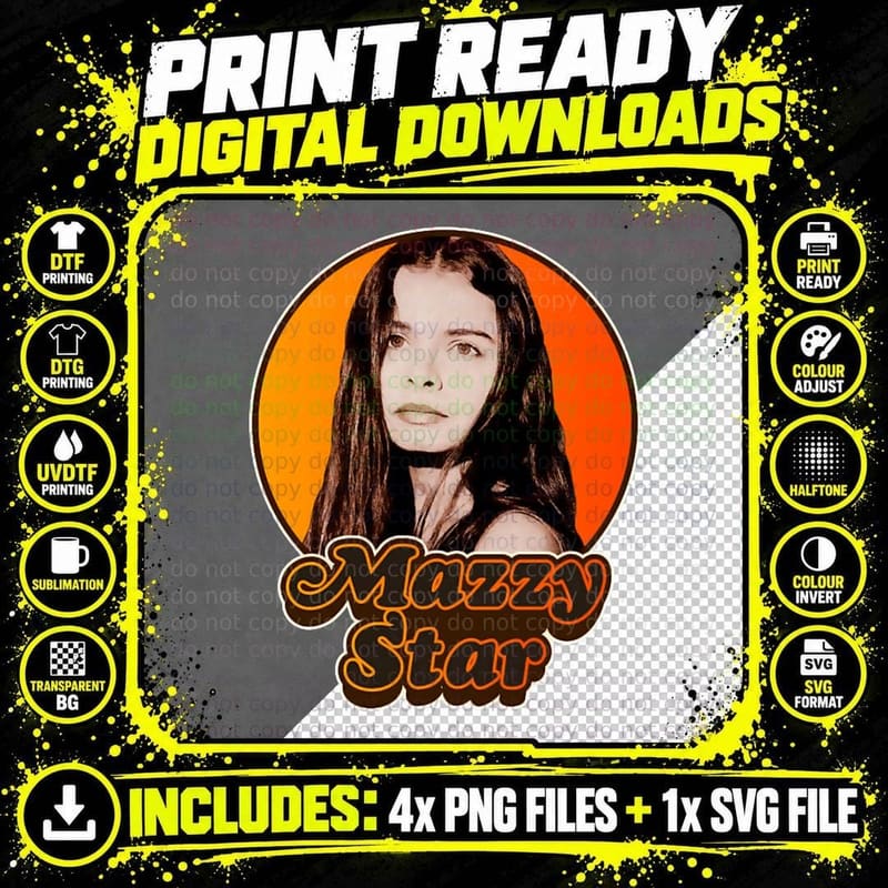 Retro Mazzy Star Hope Tribute T-Shirt Png SVG Digital Bundle