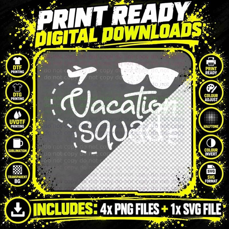 Retro Summer Vacation Squad for Family Matching Vacation Png SVG Digital Bundle