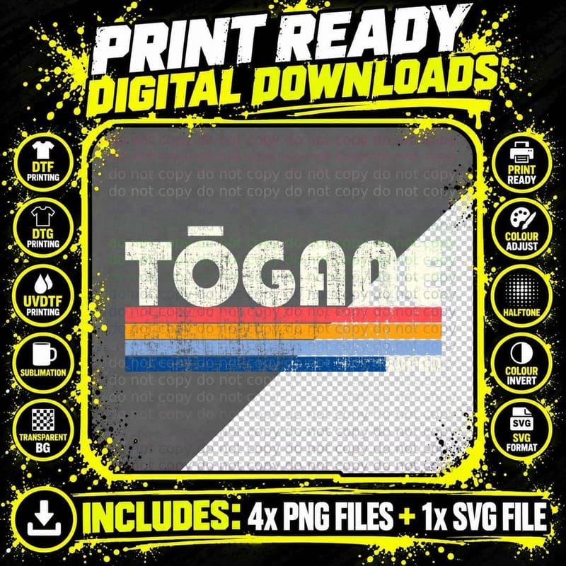 Retro Vintage 70s 80s Style Togane, Japan T-Shirt Png SVG Digital Bundle
