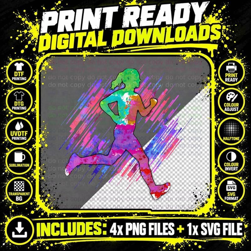 Running 365 Retro Runner Gift Women, Vintage T-Shirt Png SVG Digital Bundle