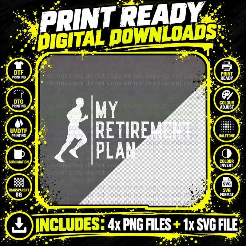 Running Runner Half Marathon Retired Vintage My Png SVG Digital Bundle