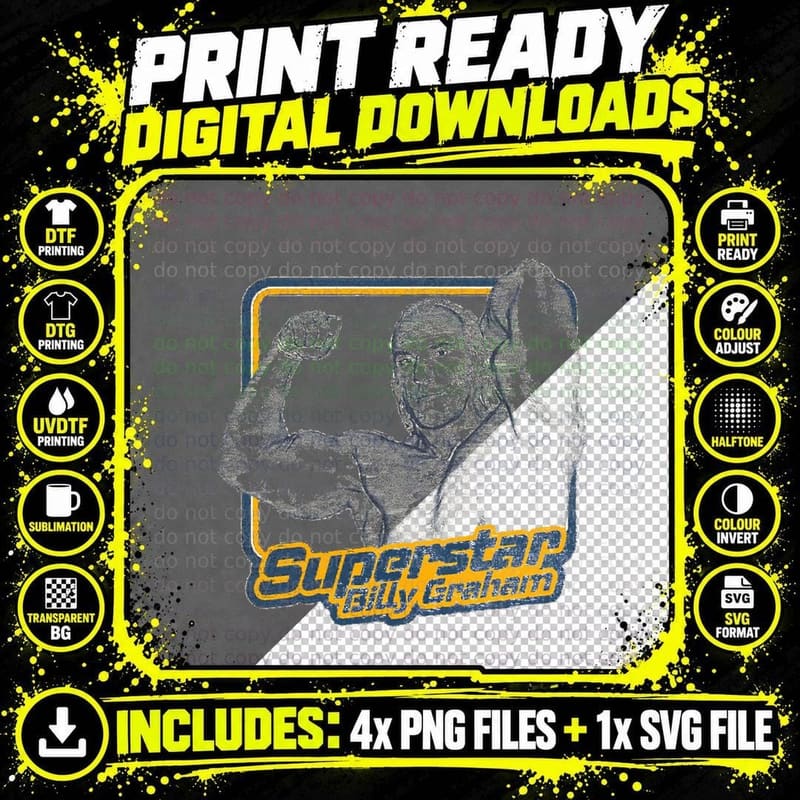 Superstar Billy Graham Retro Pro Wrestler T-Shirt Png SVG Digital Bundle