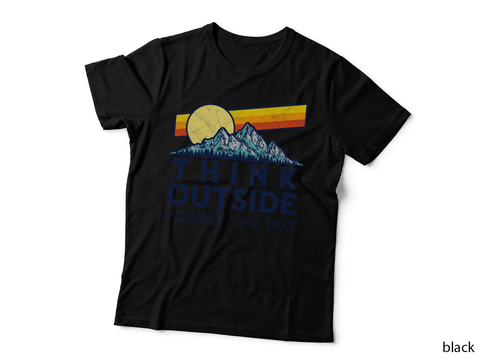 Think Outside Forget the Box Retro Nature Outdoor T-Shirt