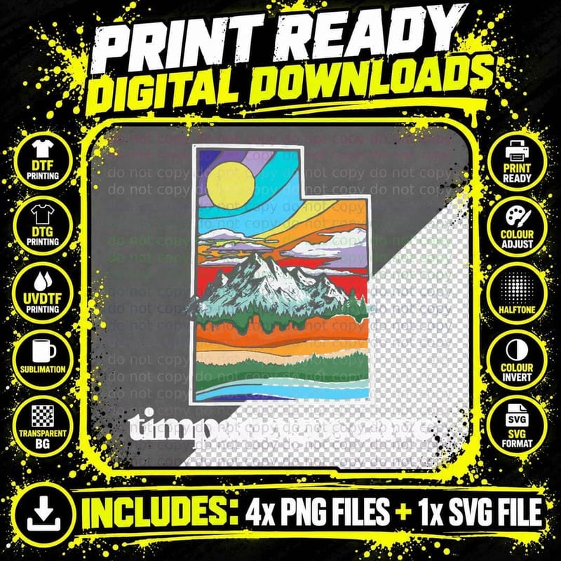 Timpanogos Cave Utah Vintage Nature Outdoor Graphic Png SVG Digital Bundle