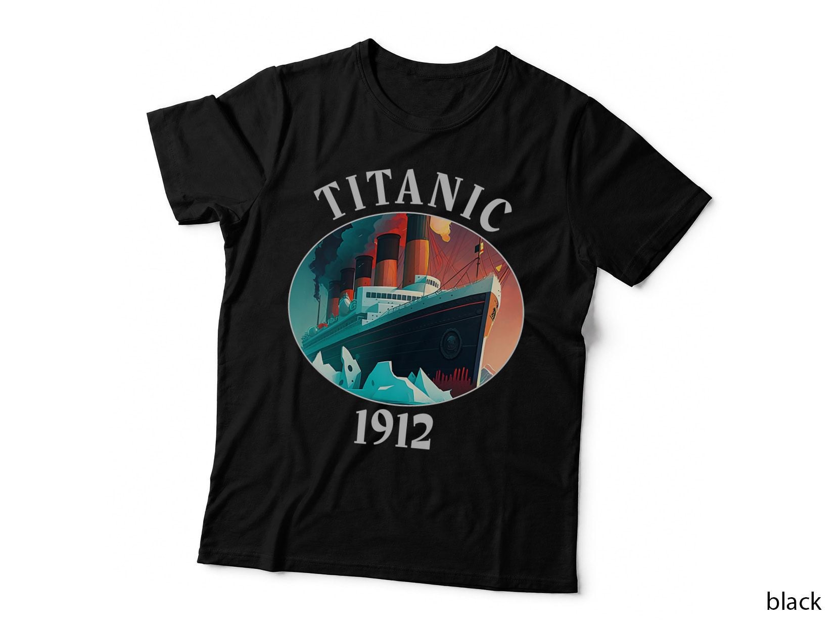 Titanic Sailing Ship Vintage Cruise Vessel 1912 Sunset Retro T-Shirt