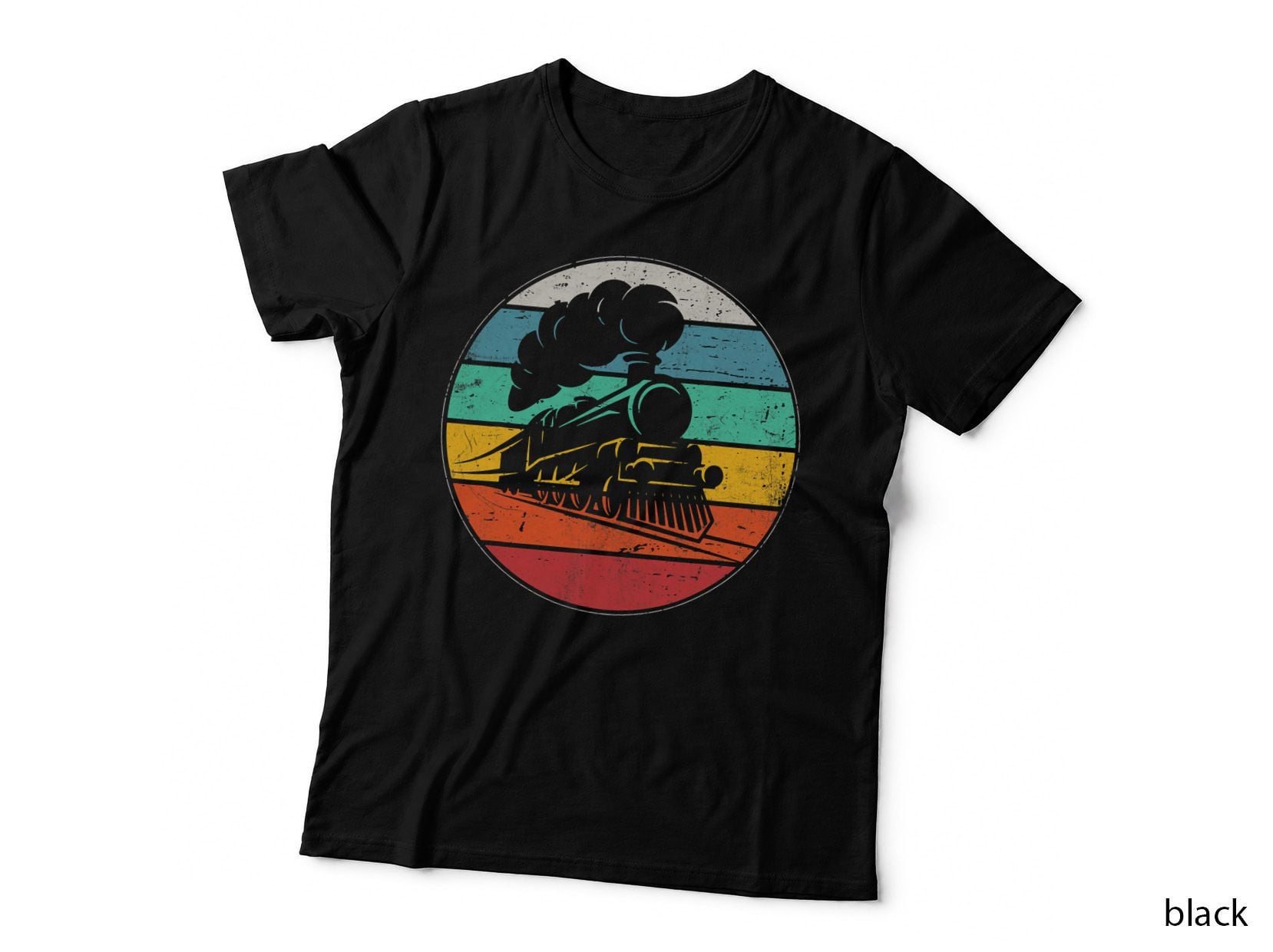 Train Distressed Engineer Engine Conductor T-Shirt